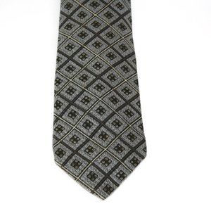 Vintage Italian Silk Christian Dior NeckTie Classic Silvery Gray Geometric print